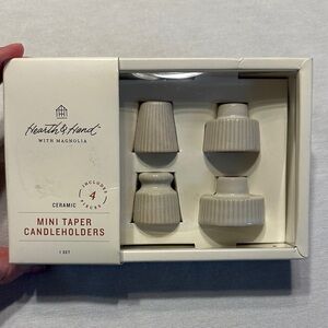 Hearth & Hand Ceramic Taper Candleholders - Cream